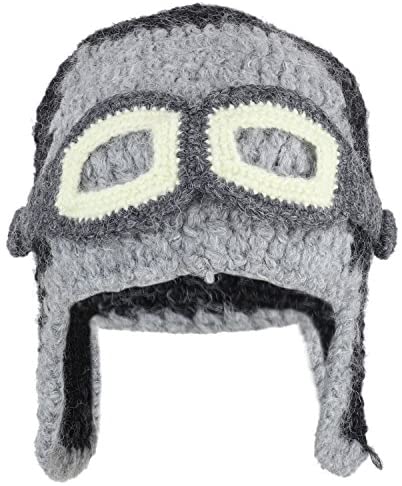 Trendy Apparel Shop Peruvian Handmade Detachable Goggle Aviator Beanie Helmet
