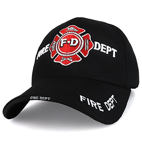 Trendy Apparel Shop Fire FD Solid Color 3D Embroidered Baseball Cap