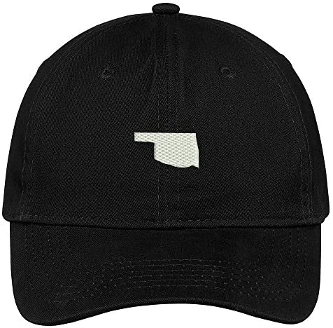 Trendy Apparel Shop Oklahoma State Map Embroidered Low Profile Soft Cotton Brushed Baseball Cap