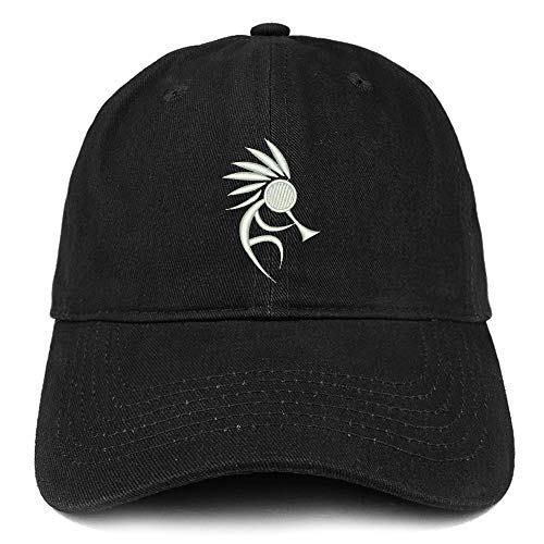 Trendy Apparel Shop Kokopelli Embroidered Soft Crown 100% Brushed Cotton Cap