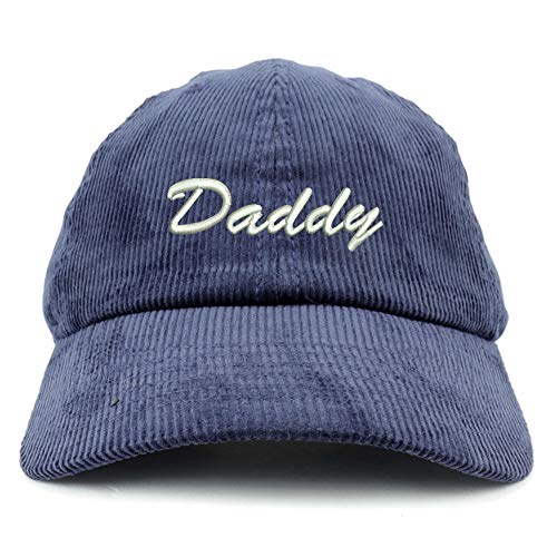 Trendy Apparel Shop Daddy Script Font Cotton Corduroy Unstructured Baseball Cap