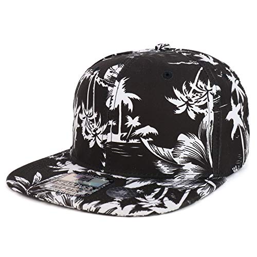Trendy Apparel Shop Tropical Palm Tree Designed Flatbill Snapback Baseball Cap