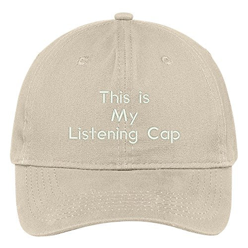 Trendy Apparel Shop This is My Listening Cap Embroidered Brushed 100% Cotton Baseball Cap