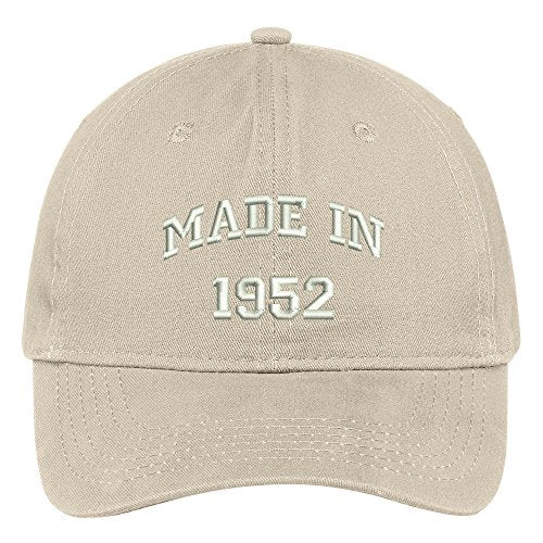 Trendy Apparel Shop Made in 1952-67th Birthday Embroidered Brushed Cotton Baseball Cap