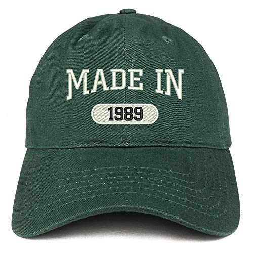 Trendy Apparel Shop Made in 1989 Embroidered 32nd Birthday Brushed Cotton Cap