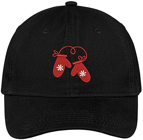 Trendy Apparel Shop Mittens Embroidered Christmas Themed Cotton Baseball Cap