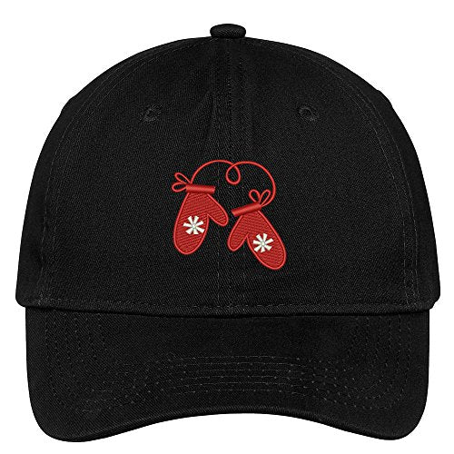 Trendy Apparel Shop Mittens Embroidered Christmas Themed Cotton Baseball Cap