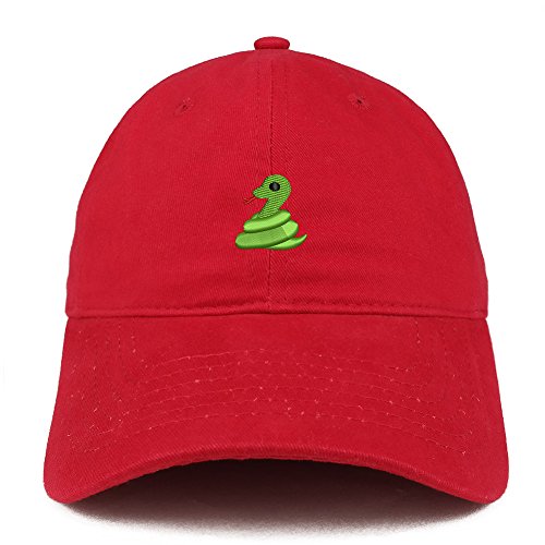 Trendy Apparel Shop Snake Emoticon Embroidered 100% Soft Brushed Cotton Low Profile Cap