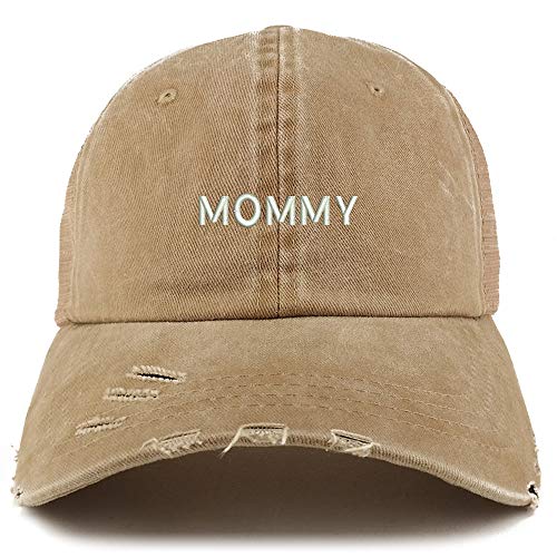 Trendy Apparel Shop Mommy Embroidered Washed Front Frayed Bill Cap