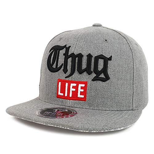 Trendy Apparel Shop 3D Thug Life Embroidered Flatbill Snapback Baseball Cap