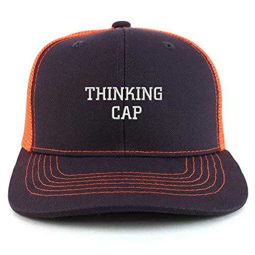 Trendy Apparel Shop Thinking Cap Washed Two Tone Trucker Baseball Cap