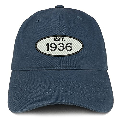 Trendy Apparel Shop Established 1936 Embroidered 85th Birthday Gift Soft Crown Cotton Cap