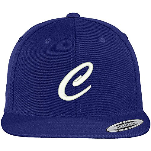 Trendy Apparel Shop Letter C Brushed Script Embroidered Flat Bill Snapback Baseball Cap