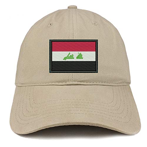 Trendy Apparel Shop Flag of Iraq Embroidered Soft Crown 100% Brushed Cotton Cap