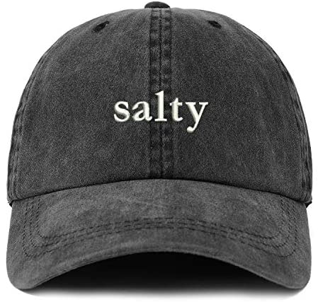 Trendy Apparel Shop XXL Salty Embroidered Unstructured Washed Pigment Dyed Baseball Cap
