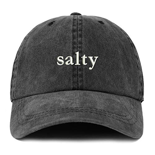 Trendy Apparel Shop XXL Salty Embroidered Unstructured Washed Pigment Dyed Baseball Cap
