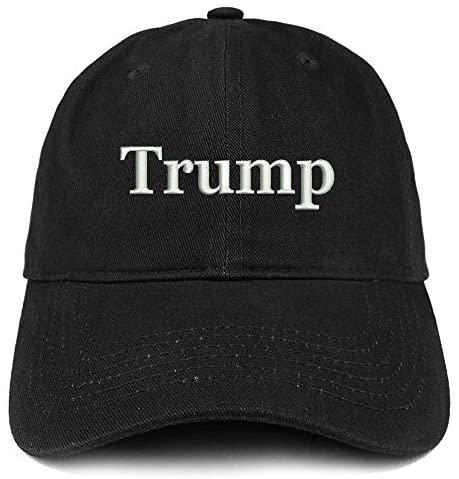 Trendy Apparel Shop Trump Embroidered Soft Crown 100% Brushed Cotton Cap
