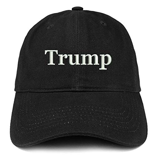 Trendy Apparel Shop Trump Embroidered Soft Crown 100% Brushed Cotton Cap
