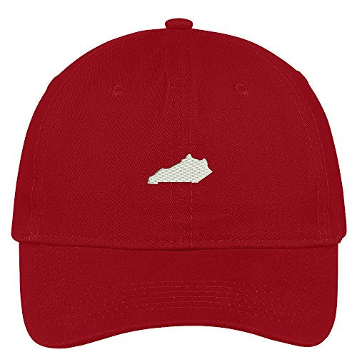 Trendy Apparel Shop Kentucky State Map Embroidered Low Profile Soft Cotton Brushed Baseball Cap