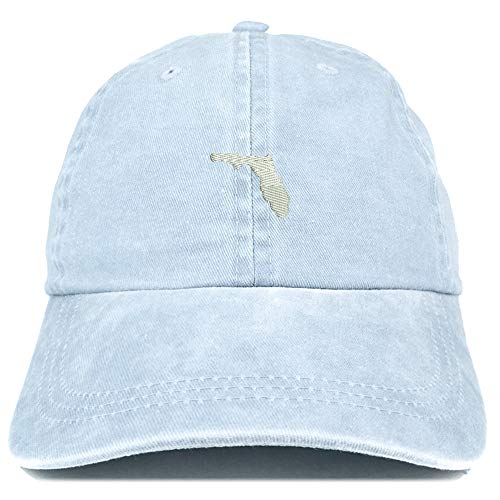 Trendy Apparel Shop Florida State Map Embroidered Washed Cotton Adjustable Cap