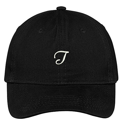 Trendy Apparel Shop Letter T Small Script Font Embroidered Adjustable Cotton Cap
