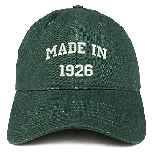 Trendy Apparel Shop Made in 1926 Text Embroidered 95th Birthday Brushed Cotton Cap