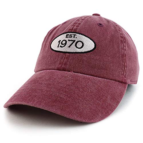 Trendy Apparel Shop 50th Birthday Established 1971 Washed Cotton Adjustable Cap