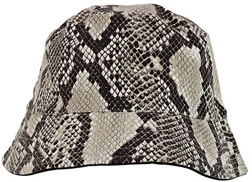 Trendy Apparel Shop Snake Skin PU Leather Bucket Hat