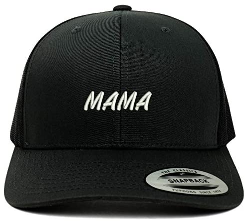 Trendy Apparel Shop Flexfit Mama Embroidered Retro Trucker Mesh Cap