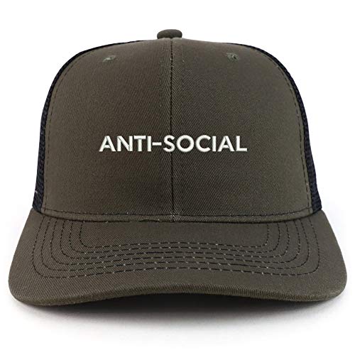 Trendy Apparel Shop Anti Social Cotton Two Tone Trucker Baseball Cap
