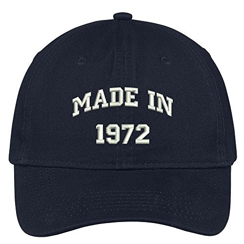 Trendy Apparel Shop Made in 1972-47th Birthday Embroidered Brushed Cotton Baseball Cap