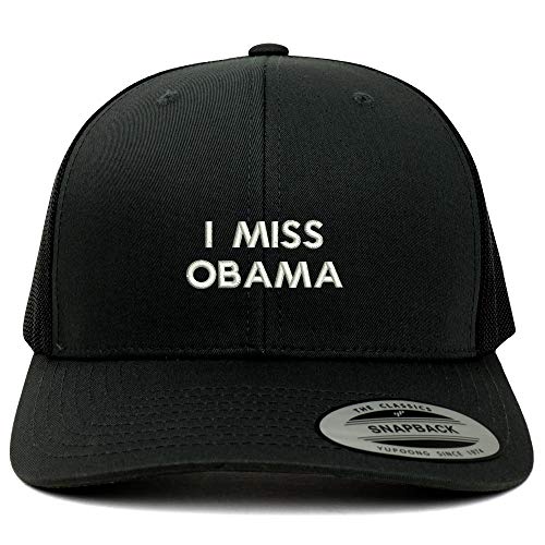 Trendy Apparel Shop Flexfit I Miss Obama Embroidered Retro Trucker Mesh Cap