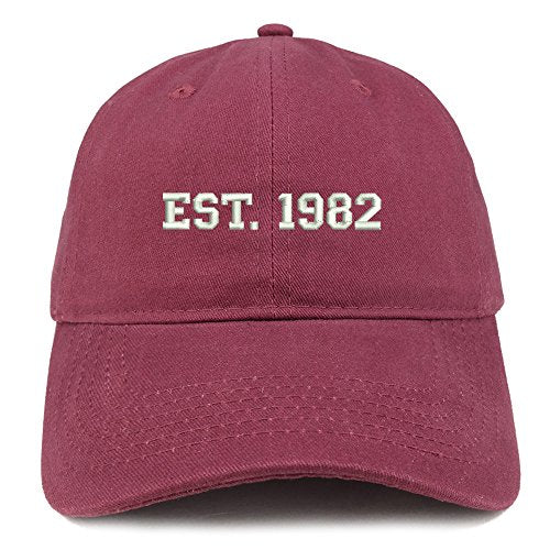Trendy Apparel Shop EST 1982 Embroidered - 39th Birthday Gift Soft Cotton Baseball Cap