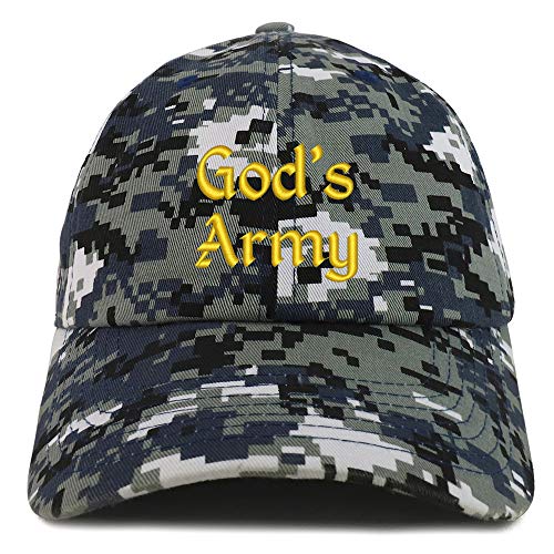 Trendy Apparel Shop God's Army Embroidered Soft Crown 100% Brushed Cotton Cap