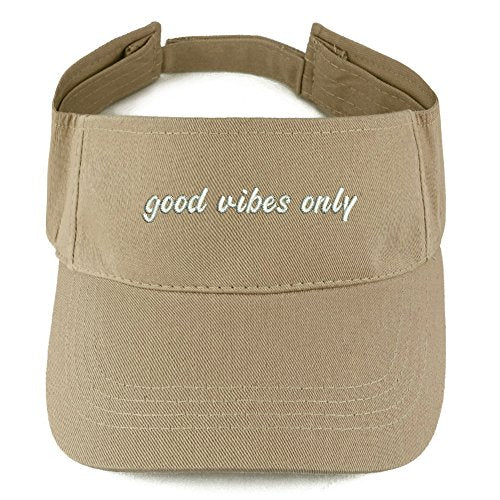 Trendy Apparel Shop Good Vibes ONLY Embroidered 100% Cotton Adjustable Visor