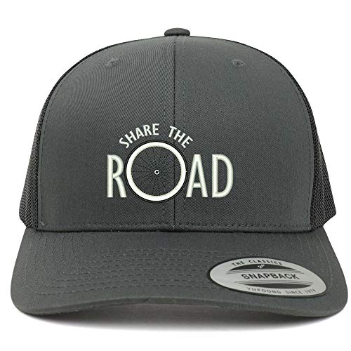 Trendy Apparel Shop Share The Road Embroidered 6 Panel Trucker Mesh Cap