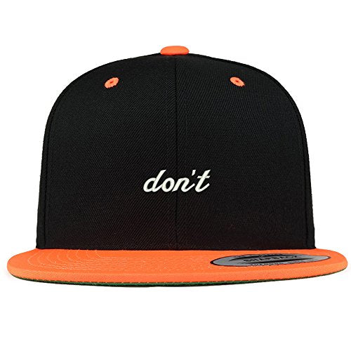 Trendy Apparel Shop Don't Embroidered Premium 2-Tone Flat Bill Snapback Cap