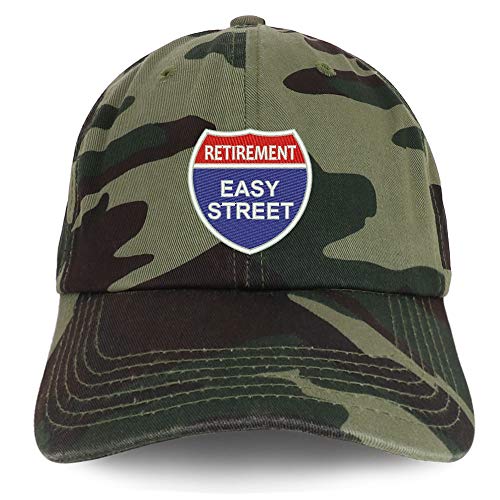 Trendy Apparel Shop Retirement Easy Street Soft Crown 100% Brushed Cotton Cap