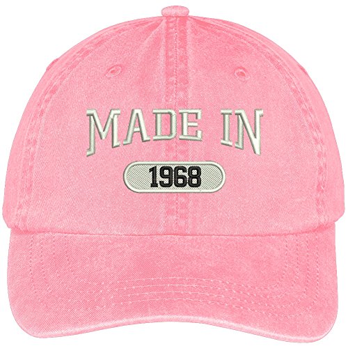 Trendy Apparel Shop 51st Birthday - Made in 1968 Embroidered Low Profile Washed Cotton Baseball Cap