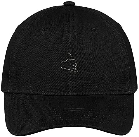 Trendy Apparel Shop Call Me Hand Emoticon Embroidered Cap Premium Cotton Dad Hat