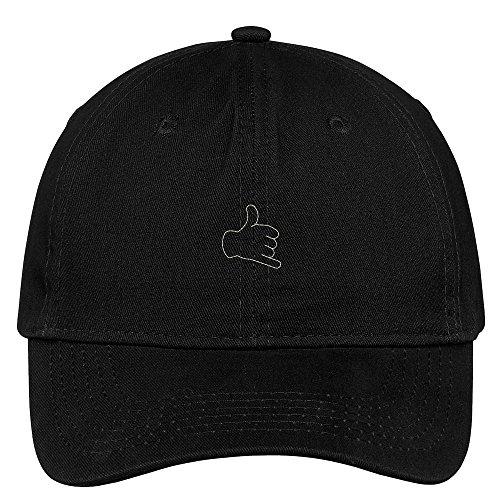 Trendy Apparel Shop Call Me Hand Emoticon Embroidered Cap Premium Cotton Dad Hat