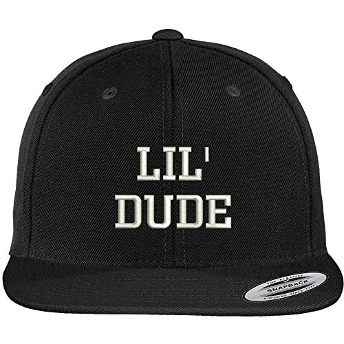 Trendy Apparel Shop Lil' Dude Embroidered Flat Bill Premium Classic Snapback Cap
