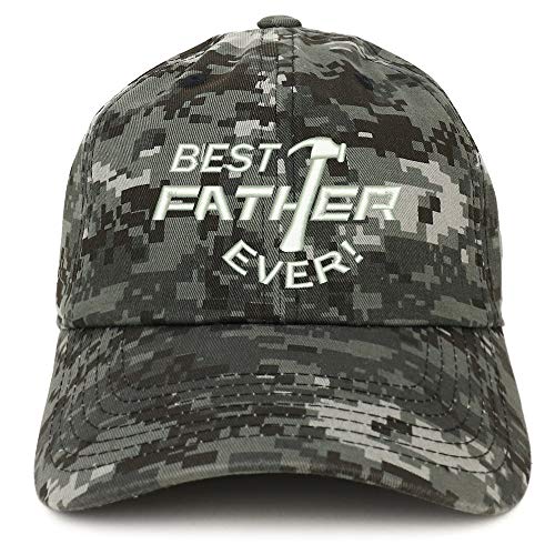 Trendy Apparel Shop Best Father Ever Embroidered Soft Crown 100% Brushed Cotton Cap