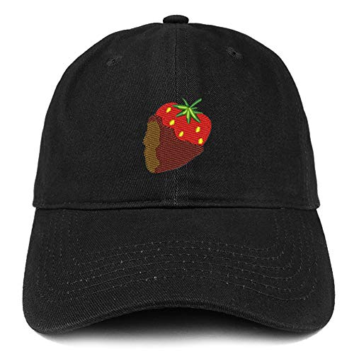 Trendy Apparel Shop Chocolate Dipped Strawberry Soft Crown 100% Brushed Cotton Cap