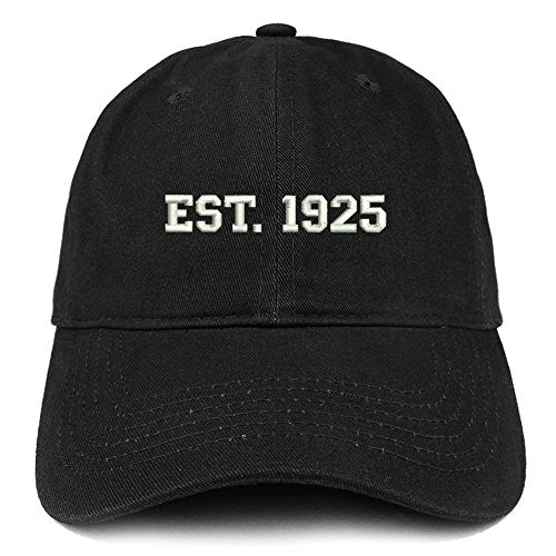 Trendy Apparel Shop EST 1925 Embroidered - 96th Birthday Gift Soft Cotton Baseball Cap