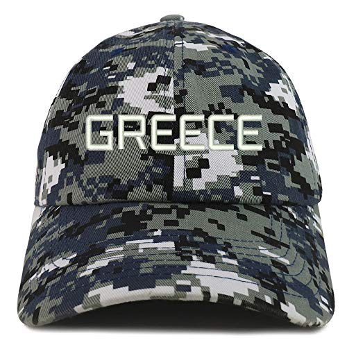 Trendy Apparel Shop Greece Text Embroidered Soft Crown 100% Brushed Cotton Cap