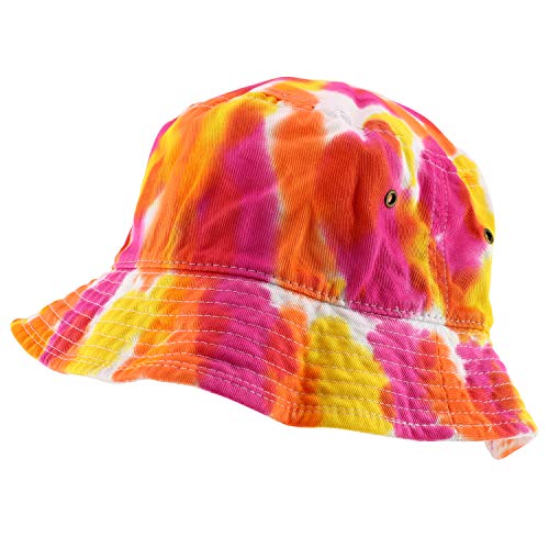 Trendy Apparel Shop Cotton Tie Dyed Patterned Bucket Hat