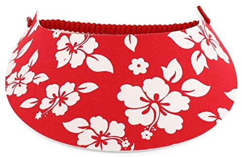 Trendy Apparel Shop Tropical Flower Designed Elastic String Coil Foam Sun Visor