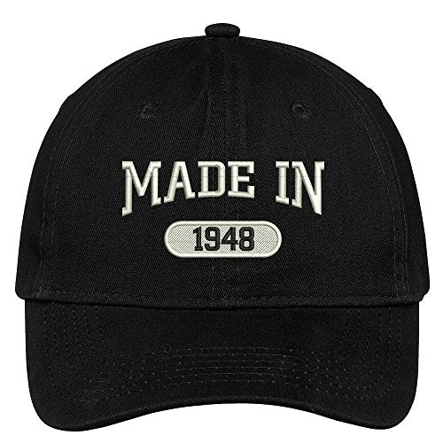 Trendy Apparel Shop 71st Birthday - Made in 1948 Embroidered Low Profile Cotton Baseball Cap