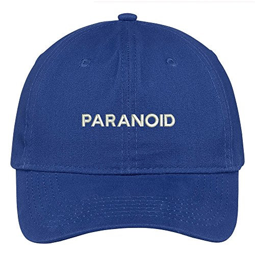 Trendy Apparel Shop Paranoid Embroidered Low Profile Soft Cotton Brushed Cap